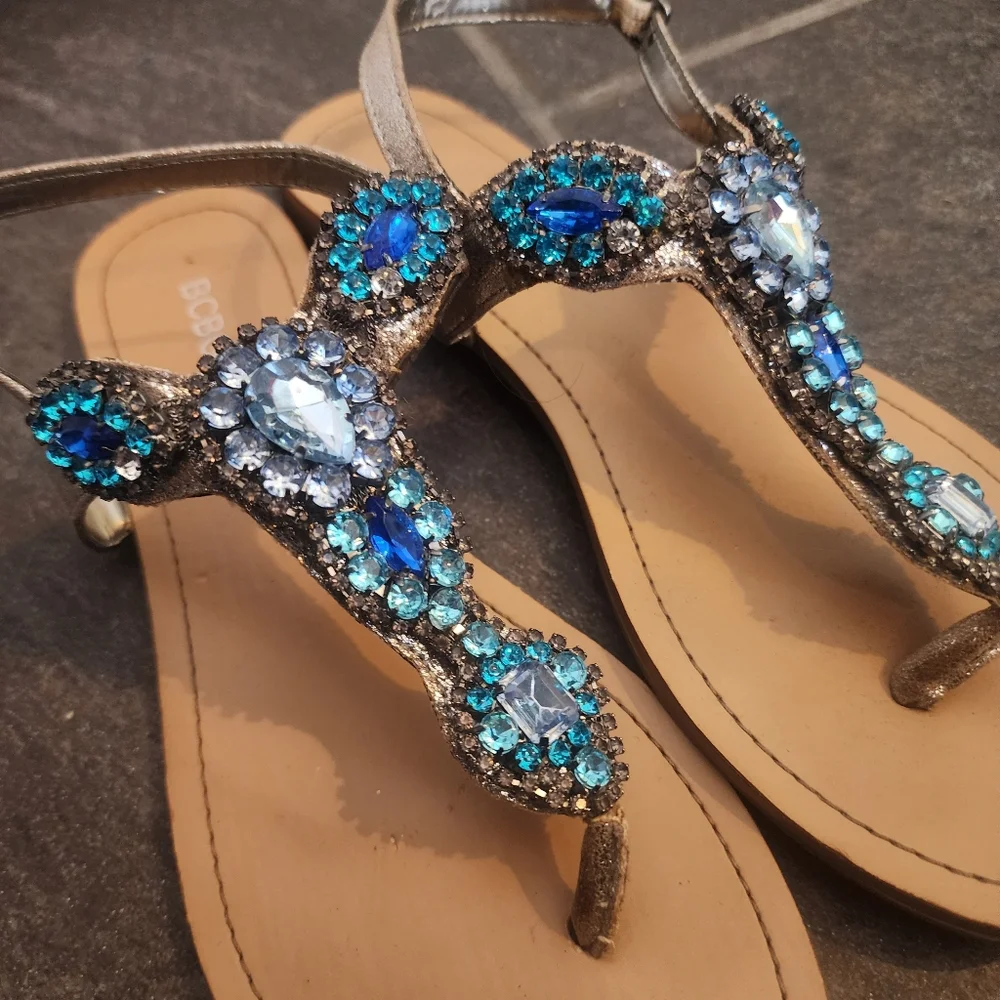 BCBG Generation Beaded Jeweled Sandals - Picture 3 of 5